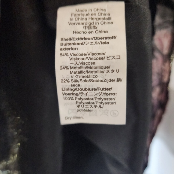 J.Crew Collection Metallic Floral Tie Neck Top - Picture 4 of 5